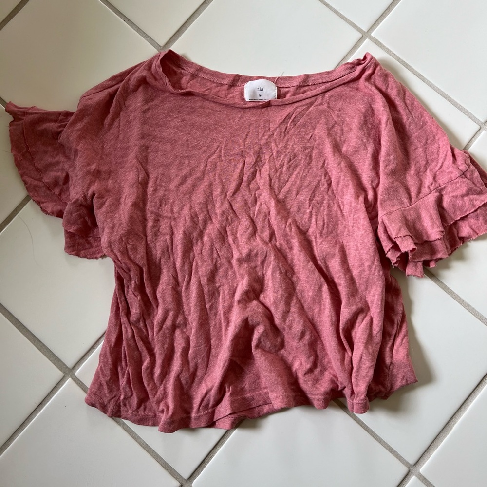 t.la anthropologie fun short sleeve shirt